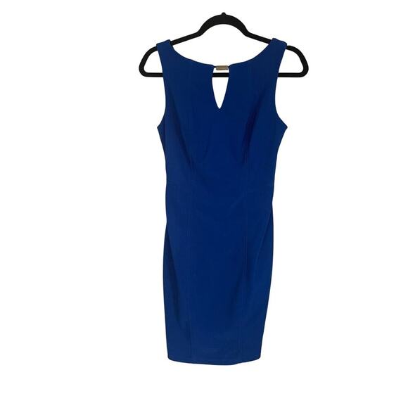 Bisou Bisou Royal Blue Sleeveless Tank Sheath Dress Keyhole Neckline Size 4 - Picture 1 of 7